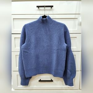 & Other Stories Blue Puff Sleeves Wool Blend Sweater XS